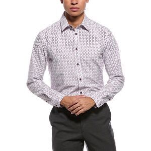 Report Collection Mens  4-Way Woven Sport Shirt, White
